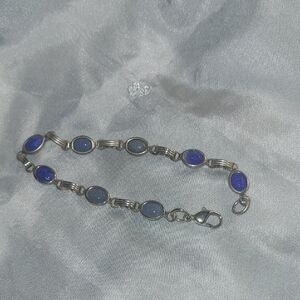 Elegant Blue and Silver Toned Bracelet